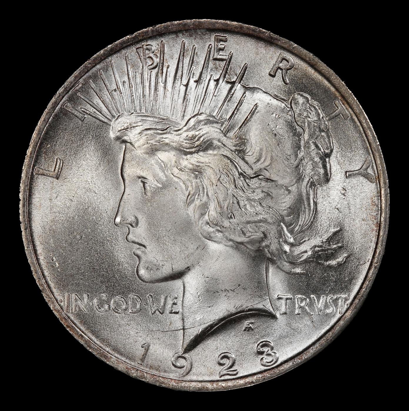 1923-p Peace Dollar Near Top Pop $1 ms66+ SEGS