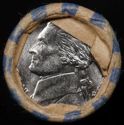BU Shotgun Jefferson 5c roll, 2003-d 40 pcs Bank $2 Nickel Wrapper