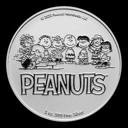 Snoopy & Woodstock "Welcome Baby Girl" Peanuts Colorized Style - 1 oz Silver Round Round