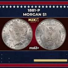 1881-p Morgan Dollar $1 Grades ms63+
