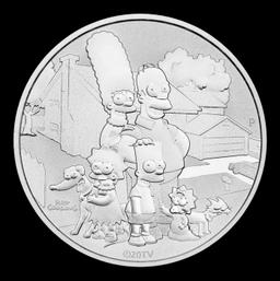 2021 Tuvalu The Simpsons Family - 1 oz Silver Round Round