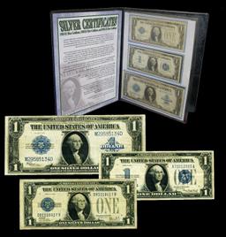 1923-1934 3 Note $1 Silver Cerrtificate Type Set 1923 "Horse Blanket", 1928 "Funny Back", 1934 "Funn