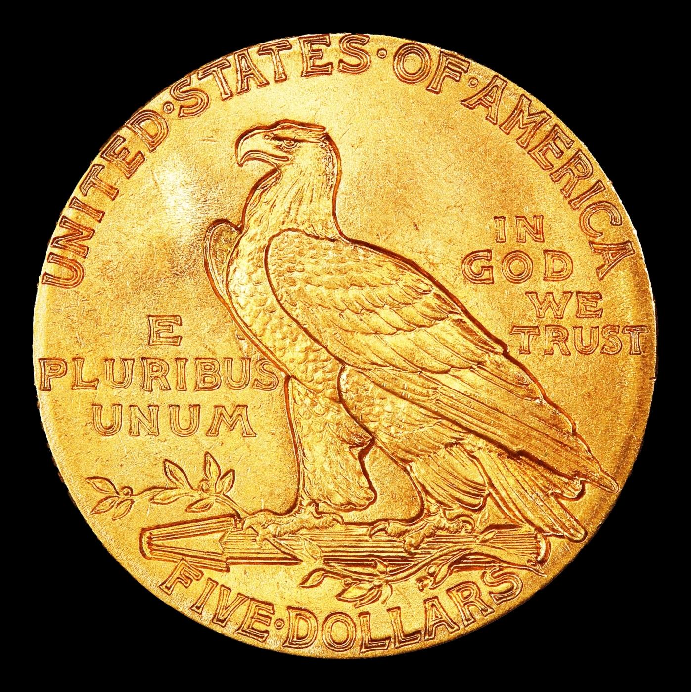1912-p Gold Indian Half Eagle Near Top Pop! $5 ms65 USCG
