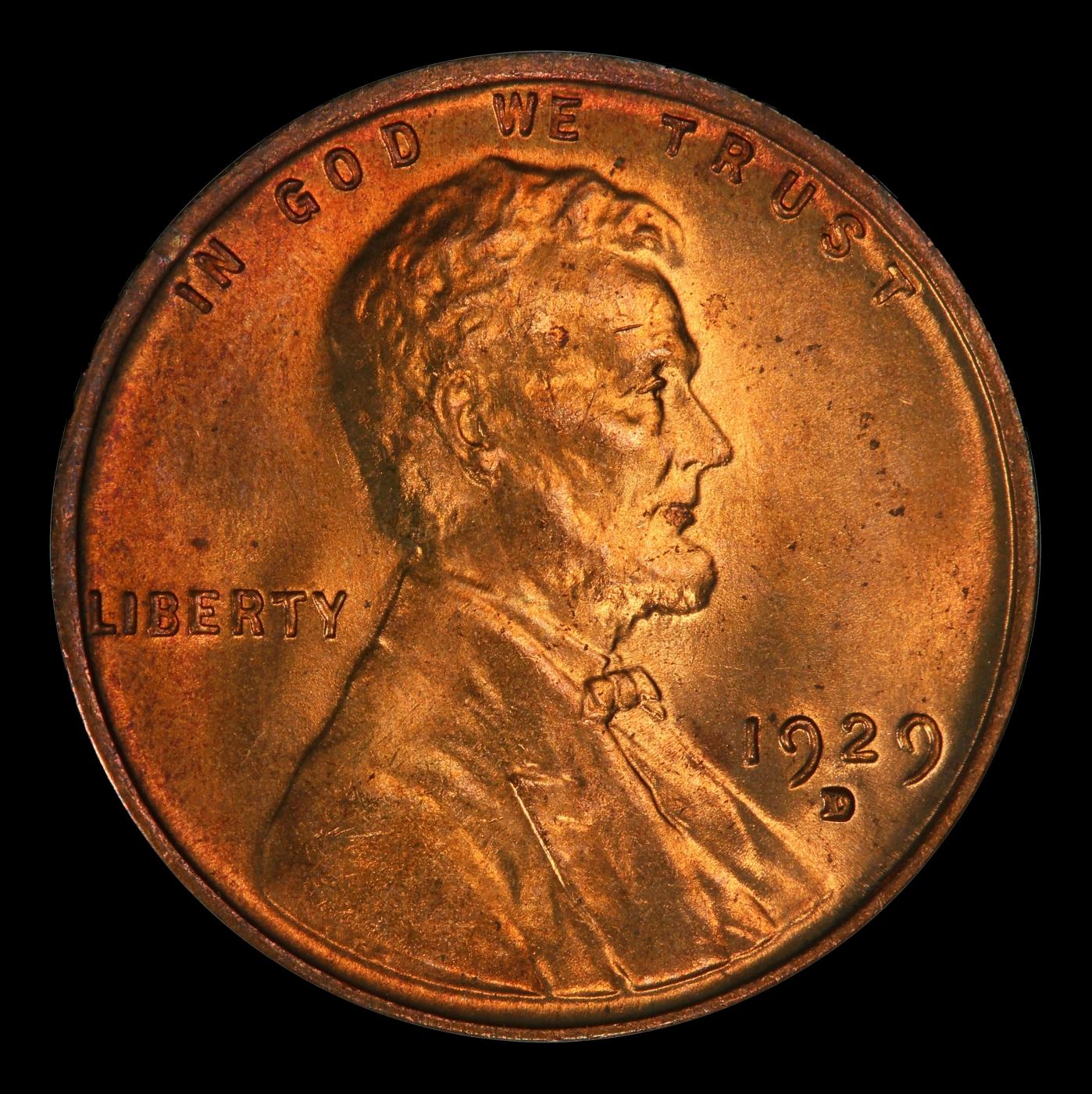 1929-d Lincoln Cent Near Top Pop! 1c ms66 rd SEGS