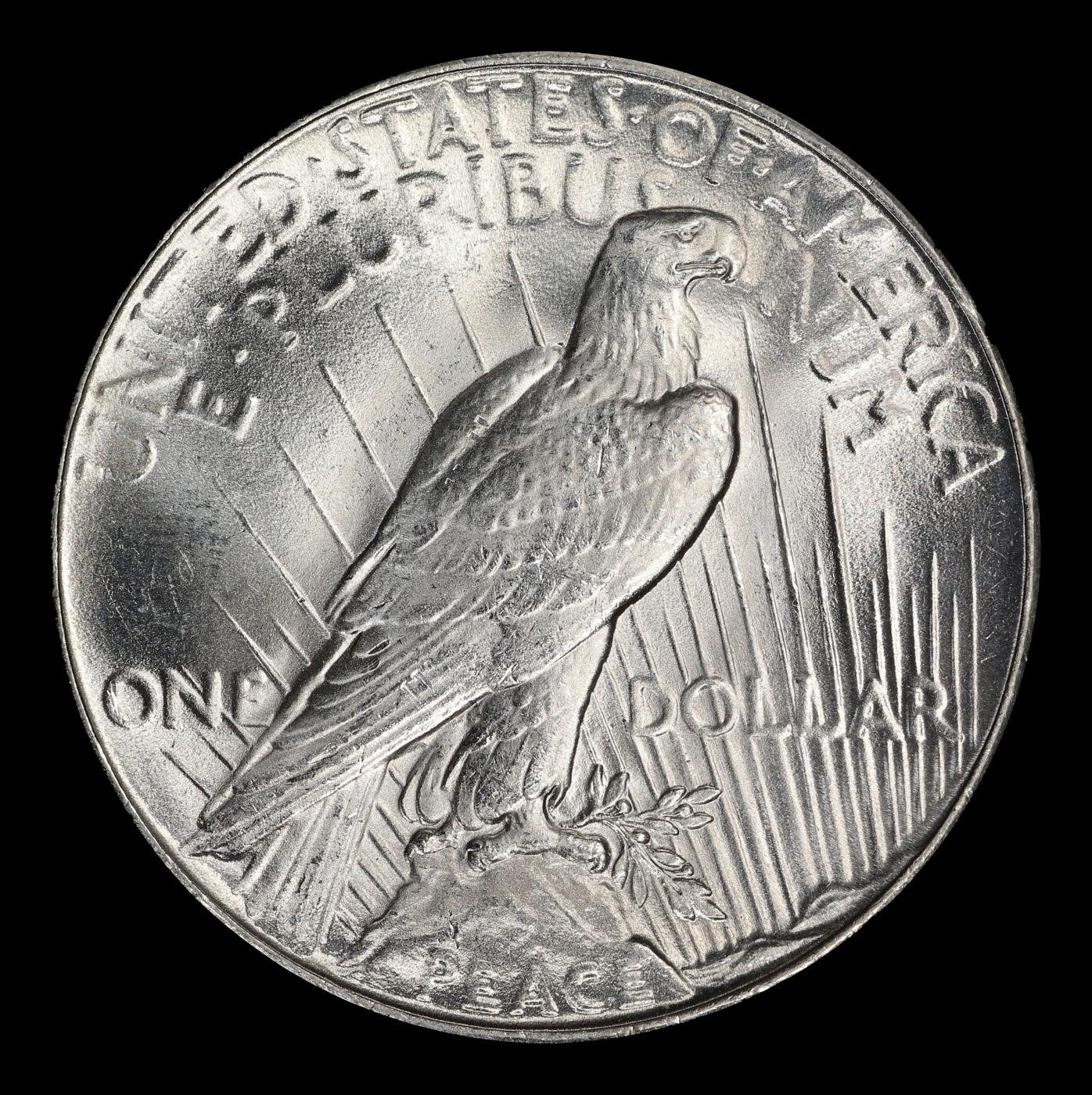 1935-p Peace Dollar $1 Grades ms65