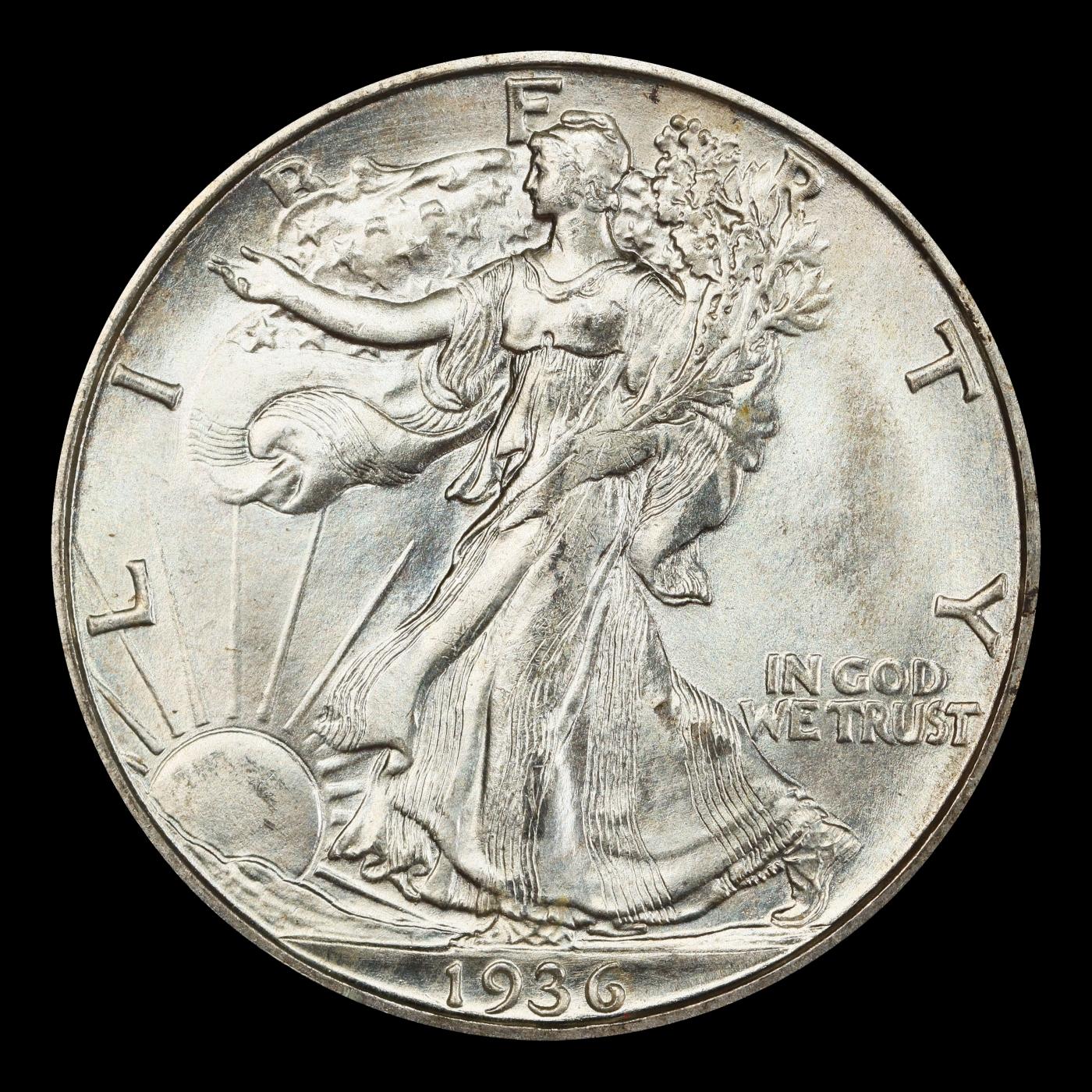 1936-s Walking Liberty Half Dollar 50c Grades ms65