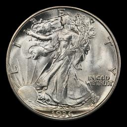 1936-d Walking Liberty Half Dollar Near Top Pop 50c ms66+ SEGS