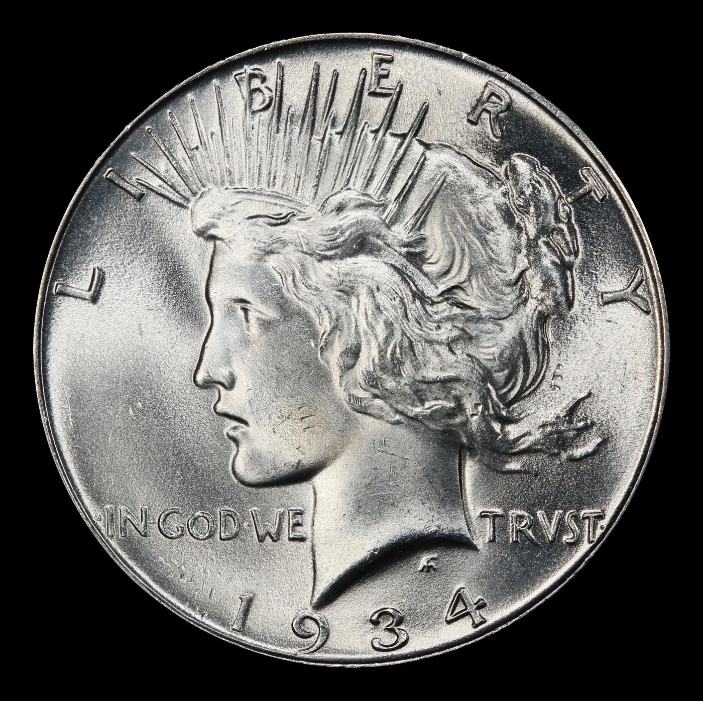 1934-p Peace Dollar $1 Grades ms64