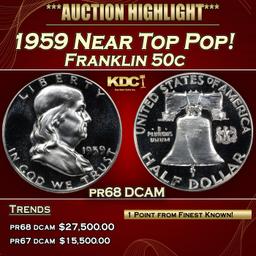 1959 Proof Franklin Half Dollar Near Top Pop! 50c pr68 DCAM SEGS