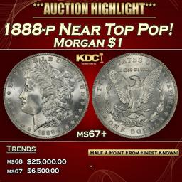 1888-p Morgan Dollar Near Top Pop! $1 ms67+ SEGS