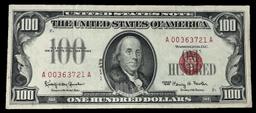 1966 $100 Red Seal United States Note Grades Select AU