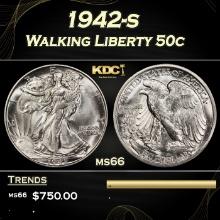 1942-s Walking Liberty Half Dollar 50c Grades ms66