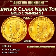 1905 Lewis & Clark Gold Commem Dollar Near Top Pop! 1 ms66+ SEGS