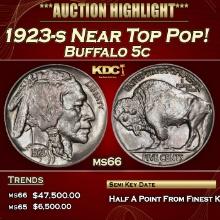 1923-s Buffalo Nickel Near Top Pop! 5c ms66 SEGS