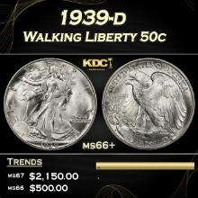 1939-d Walking Liberty Half Dollar 50c ms66+ SEGS