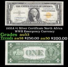 1935A $1 Silver Certificate North Africa WWII Emergency Currency Grades Select AU