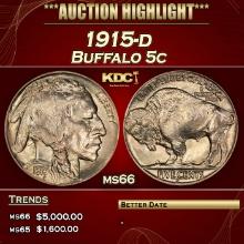1915-d Buffalo Nickel 5c ms66 SEGS