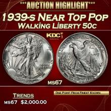 1939-s Walking Liberty Half Dollar Near Top Pop 50c ms67 SEGS