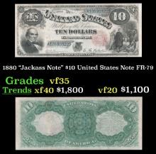 1880 $10 United States Note "Jackass Note" Grades vf++ FR-79