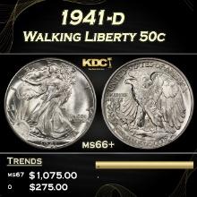 1941-d Walking Liberty Half Dollar 50c ms66+ SEGS