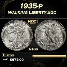 1935-p Walking Liberty Half Dollar 50c Grades ms66