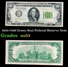 1934 $100 Green Seal Federal Reserve Note Grades Select AU