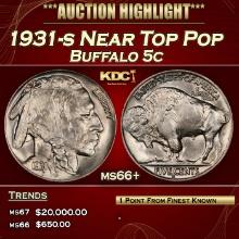 1931-s Buffalo Nickel Near Top Pop 5c ms66+ SEGS