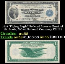1918 $1 National Currency "Flying Eagle" Federal Reserve Bank of St. Louis, MO Grades Choice AU/BU S