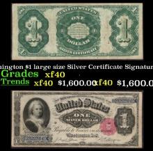 1891 $1 large size Silver Certificate Martha Washington Grades xf Signatures Tillman/Morgan