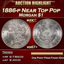 1886-p Morgan Dollar Near Top Pop $1 ms67+ SEGS