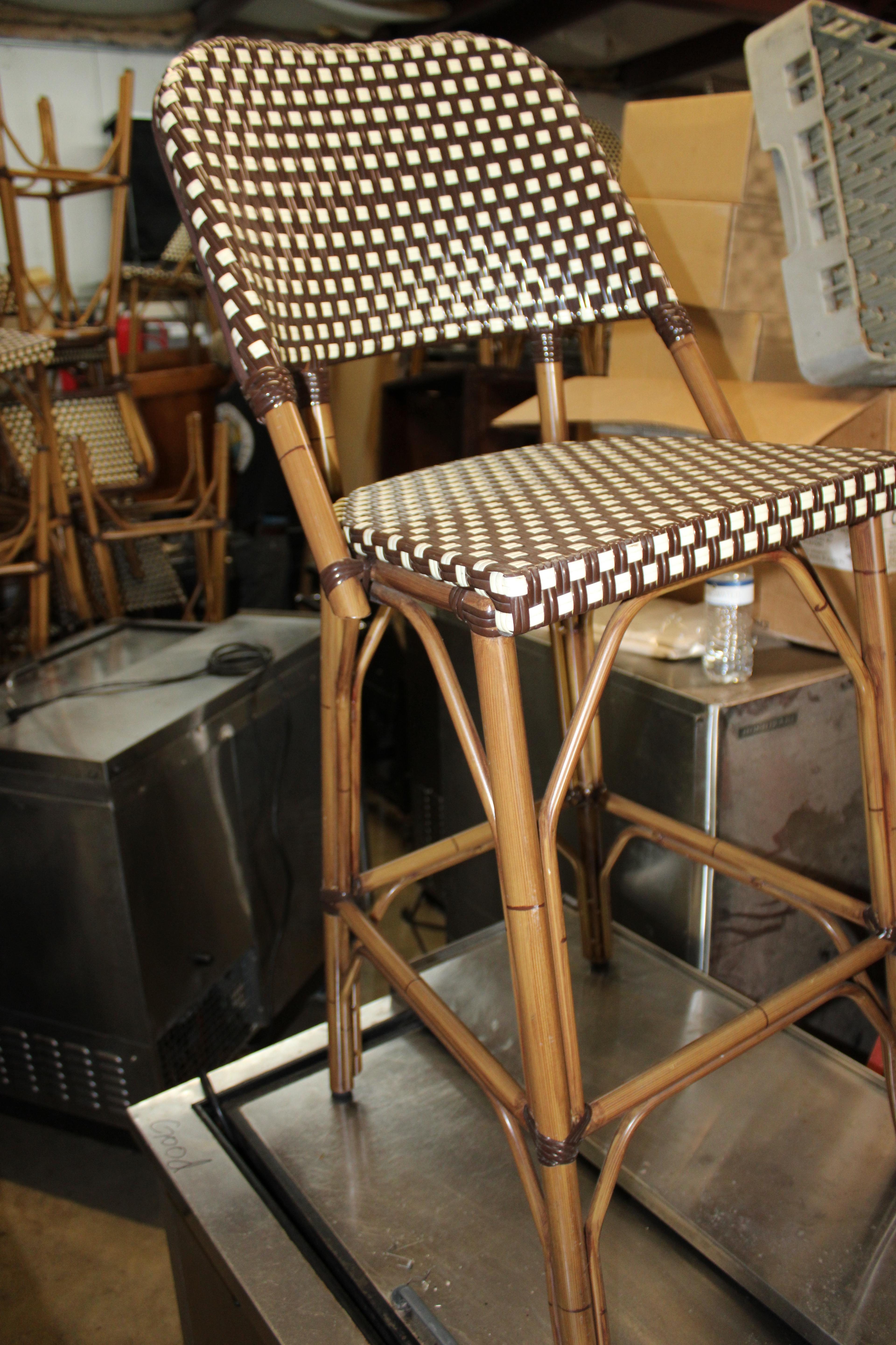 Aluminum Wicker Style Outdoor Bar Stools