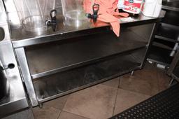 Stainless 19x48" Counter with Shelves & Backsplash