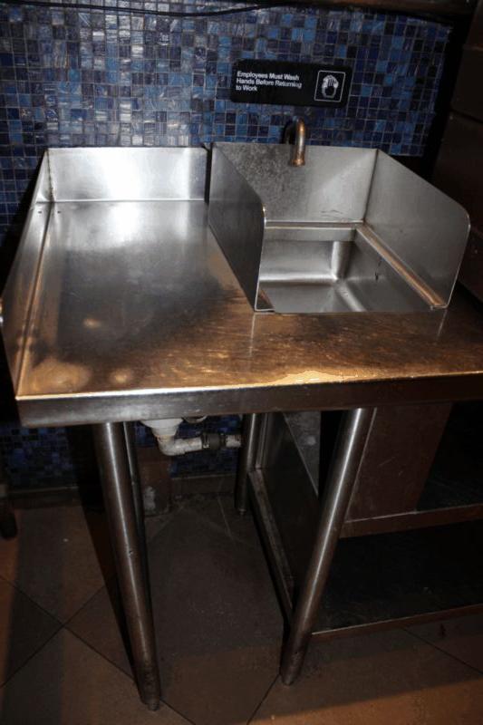 Stainless 24x131" Table with Hand Sink