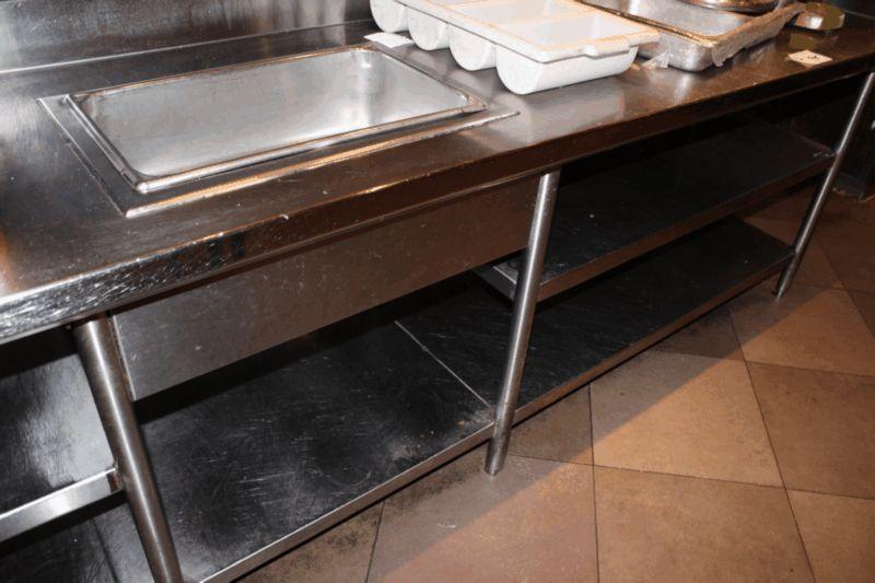 Stainless 24x131" Table with Hand Sink