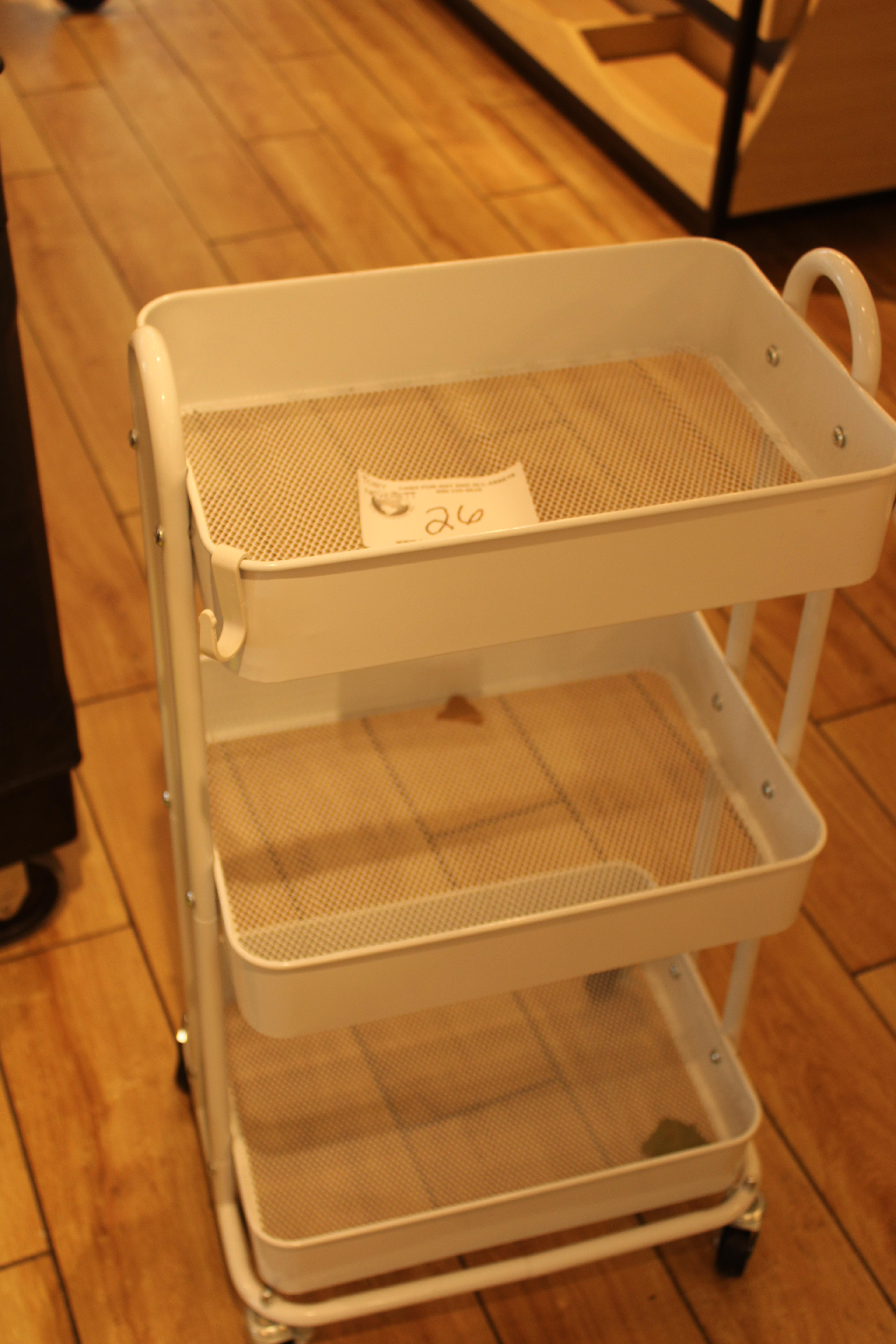 White 3 Tier Metal Cart