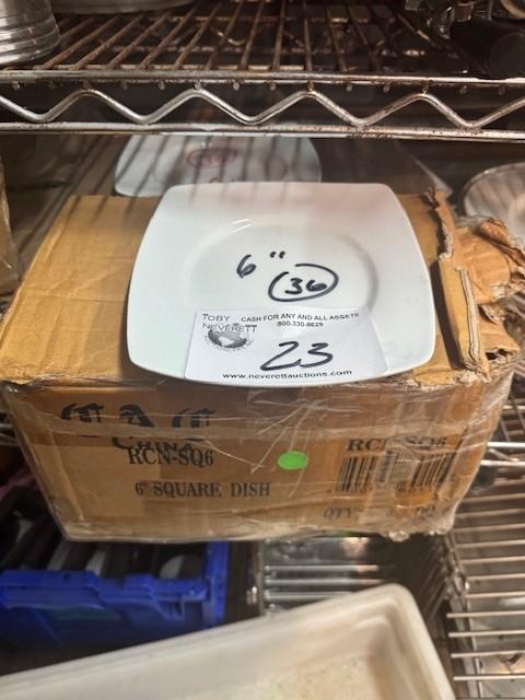 6" NEW White Square Plates