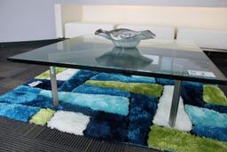 Glass 39"x39" Cocktail Table with Metal Base & 24"x24" End Table