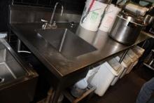 Stainless 96" Table with 4" Backsplash & Sink