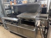 American Range 6 Burner with Raised 24" Griddle & Broiler