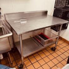 Stainless Steel Table with Backsplash