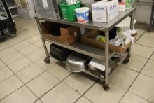 Stainless 30"x 48" Table with 6" Backsplash & Dbl Undershelf