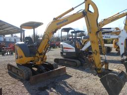2007 KOMATSU PC35MR-2 EXCAVATOR OROPS, FRONT BLADE, RUBBER TRACKS, BUCKET W