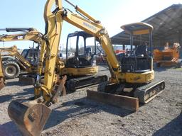 2007 KOMATSU PC35MR-2 EXCAVATOR OROPS, FRONT BLADE, RUBBER TRACKS, BUCKET W
