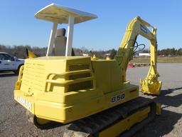 1992 YANMAR B50 EXCAVATOR OROPS, FRONT BLADE, RUBBER TRACKS W/ QTY 2) BUCKE