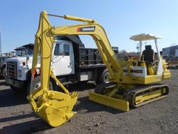 1992 YANMAR B50 EXCAVATOR OROPS, FRONT BLADE, RUBBER TRACKS W/ QTY 2) BUCKE