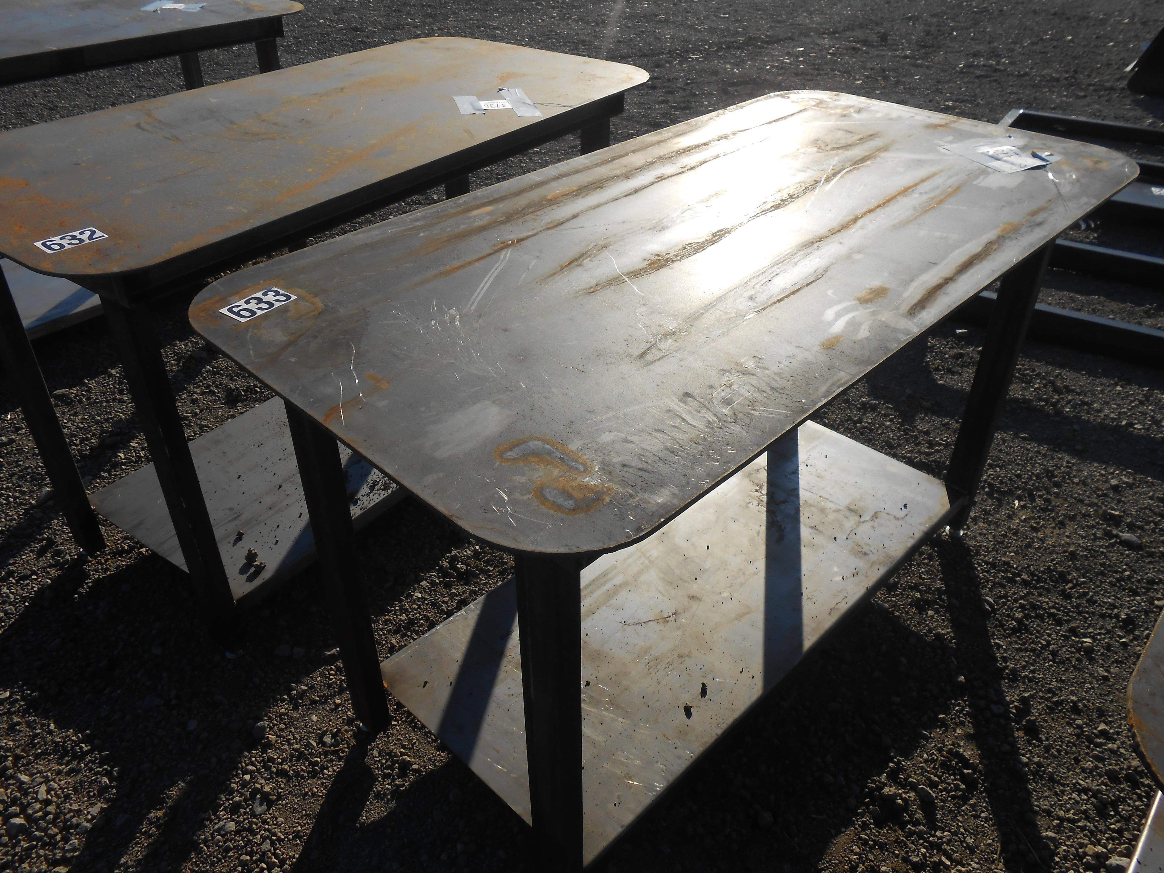 HEAVY DUTY 30 X 57 WELDING SHOP TABLE W/ SHELF