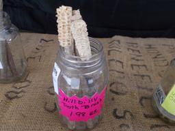 QTY 3) HILLBILLY TOOTHBRUSHES IN A GLASS JAR