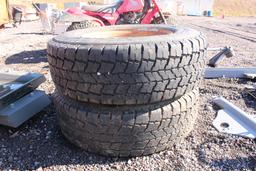 SET OF 2) 16.5" WHEELS & TIRES, 8 LUG