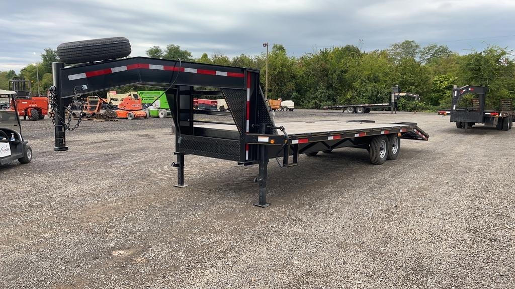 2021 P AND T 25' FLATBED GOOSNECK TRAILER