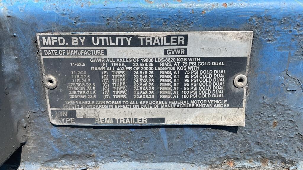 1996 UTILITY 48' FLATBED SEMI TRAILER